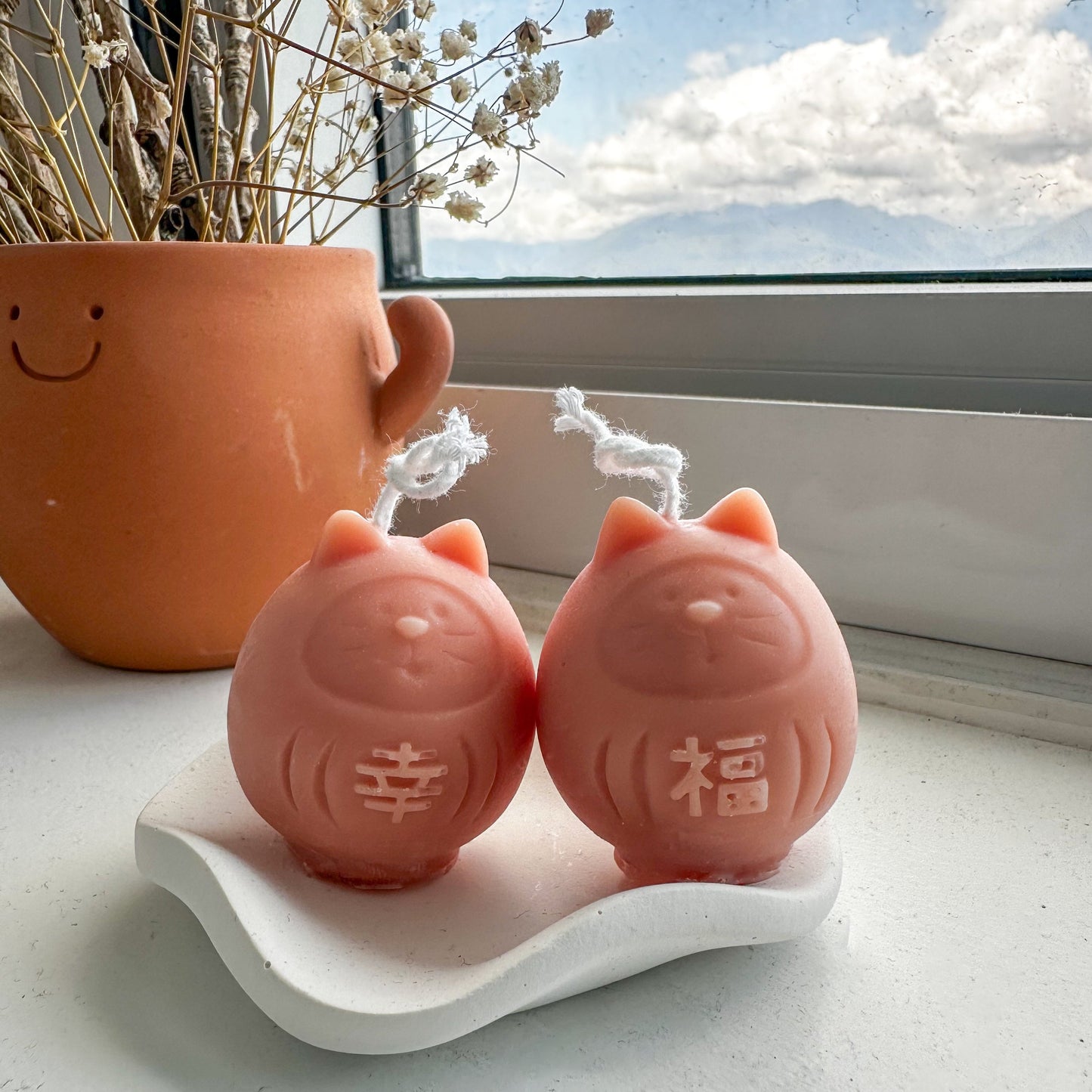 Kōfuku Cat Daruma Candle